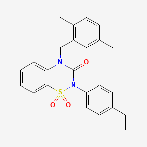 molecular formula C24H24N2O3S B6522233 4-[(2,5-dimethylphenyl)methyl]-2-(4-ethylphenyl)-3,4-dihydro-2H-1lambda6,2,4-benzothiadiazine-1,1,3-trione CAS No. 933211-60-0
