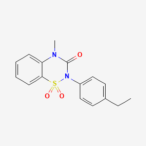 molecular formula C16H16N2O3S B6522243 2-(4-ethylphenyl)-4-methyl-3,4-dihydro-2H-1lambda6,2,4-benzothiadiazine-1,1,3-trione CAS No. 951541-35-8
