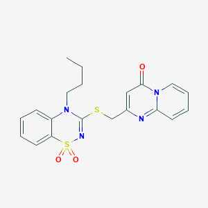 molecular formula C20H20N4O3S2 B6522276 4-butyl-3-[({4-oxo-4H-pyrido[1,2-a]pyrimidin-2-yl}methyl)sulfanyl]-4H-1lambda6,2,4-benzothiadiazine-1,1-dione CAS No. 933024-28-3