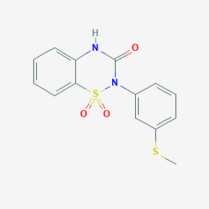 molecular formula C14H12N2O3S2 B6522294 2-[3-(methylsulfanyl)phenyl]-3,4-dihydro-2H-1??,2,4-benzothiadiazine-1,1,3-trione CAS No. 950454-21-4