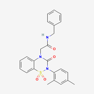 molecular formula C24H23N3O4S B6522406 N-benzyl-2-[2-(2,4-dimethylphenyl)-1,1,3-trioxo-3,4-dihydro-2H-1lambda6,2,4-benzothiadiazin-4-yl]acetamide CAS No. 951486-98-9