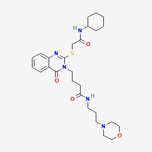 4-(2-{[(cyclohexylcarbamoyl)methyl]sulfanyl}-4-oxo-3,4-dihydroquinazolin-3-yl)-N-[3-(morpholin-4-yl)propyl]butanamide