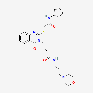 4-(2-{[(cyclopentylcarbamoyl)methyl]sulfanyl}-4-oxo-3,4-dihydroquinazolin-3-yl)-N-[3-(morpholin-4-yl)propyl]butanamide