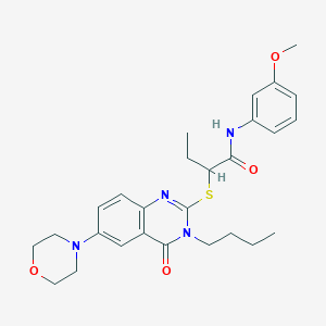 2-{[3-butyl-6-(morpholin-4-yl)-4-oxo-3,4-dihydroquinazolin-2-yl]sulfanyl}-N-(3-methoxyphenyl)butanamide