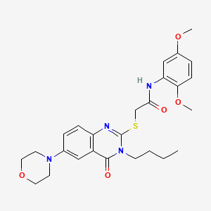molecular formula C26H32N4O5S B6522527 2-{[3-butyl-6-(morpholin-4-yl)-4-oxo-3,4-dihydroquinazolin-2-yl]sulfanyl}-N-(2,5-dimethoxyphenyl)acetamide CAS No. 689762-43-4