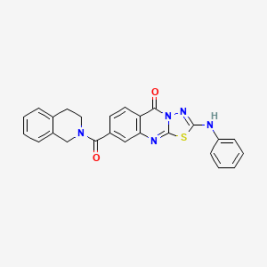 molecular formula C25H19N5O2S B6522563 2-(phenylamino)-8-(1,2,3,4-tetrahydroisoquinoline-2-carbonyl)-5H-[1,3,4]thiadiazolo[2,3-b]quinazolin-5-one CAS No. 896704-91-9