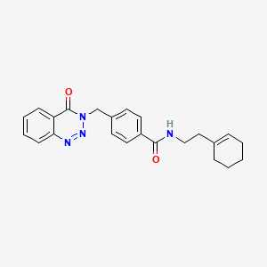 N-[2-(cyclohex-1-en-1-yl)ethyl]-4-[(4-oxo-3,4-dihydro-1,2,3-benzotriazin-3-yl)methyl]benzamide
