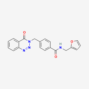 N-[(furan-2-yl)methyl]-4-[(4-oxo-3,4-dihydro-1,2,3-benzotriazin-3-yl)methyl]benzamide