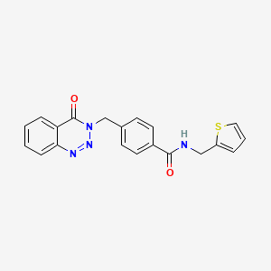 molecular formula C20H16N4O2S B6522588 4-[(4-oxo-3,4-dihydro-1,2,3-benzotriazin-3-yl)methyl]-N-[(thiophen-2-yl)methyl]benzamide CAS No. 440330-59-6