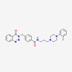 molecular formula C28H29FN6O2 B6522604 N-{3-[4-(2-fluorophenyl)piperazin-1-yl]propyl}-4-[(4-oxo-3,4-dihydro-1,2,3-benzotriazin-3-yl)methyl]benzamide CAS No. 440332-64-9