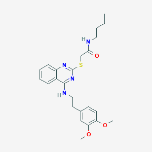 molecular formula C24H30N4O3S B6522623 N-butyl-2-[(4-{[2-(3,4-dimethoxyphenyl)ethyl]amino}quinazolin-2-yl)sulfanyl]acetamide CAS No. 688355-27-3