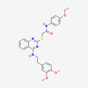 molecular formula C28H30N4O4S B6522628 2-[(4-{[2-(3,4-dimethoxyphenyl)ethyl]amino}quinazolin-2-yl)sulfanyl]-N-(4-ethoxyphenyl)acetamide CAS No. 688355-26-2