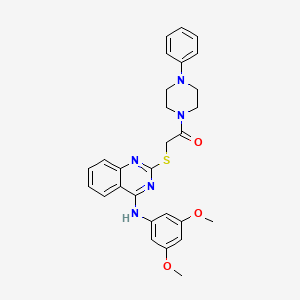 molecular formula C28H29N5O3S B6522638 2-({4-[(3,5-dimethoxyphenyl)amino]quinazolin-2-yl}sulfanyl)-1-(4-phenylpiperazin-1-yl)ethan-1-one CAS No. 896698-98-9