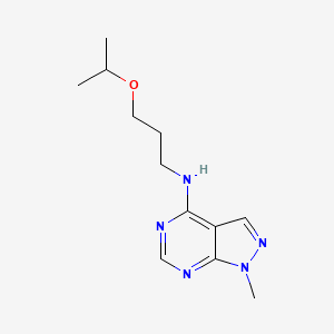 molecular formula C12H19N5O B6522658 1-methyl-N-[3-(propan-2-yloxy)propyl]-1H-pyrazolo[3,4-d]pyrimidin-4-amine CAS No. 100524-63-8