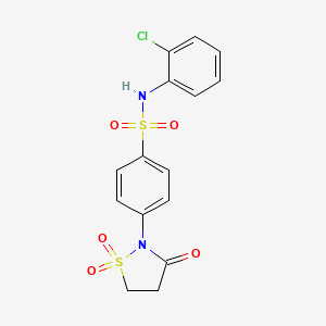 molecular formula C15H13ClN2O5S2 B6522711 N-(2-chlorophenyl)-4-(1,1,3-trioxo-1lambda6,2-thiazolidin-2-yl)benzene-1-sulfonamide CAS No. 951898-73-0