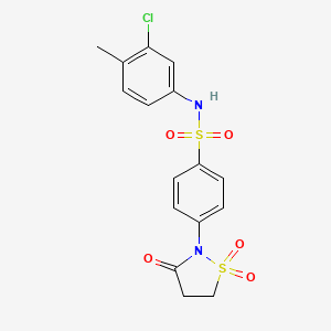 molecular formula C16H15ClN2O5S2 B6522717 N-(3-chloro-4-methylphenyl)-4-(1,1,3-trioxo-1lambda6,2-thiazolidin-2-yl)benzene-1-sulfonamide CAS No. 951898-83-2