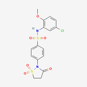 molecular formula C16H15ClN2O6S2 B6522720 N-(5-chloro-2-methoxyphenyl)-4-(1,1,3-trioxo-1lambda6,2-thiazolidin-2-yl)benzene-1-sulfonamide CAS No. 951898-95-6