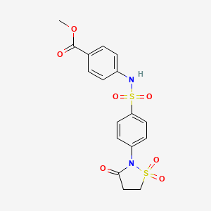 molecular formula C17H16N2O7S2 B6522735 methyl 4-[4-(1,1,3-trioxo-1lambda6,2-thiazolidin-2-yl)benzenesulfonamido]benzoate CAS No. 951900-18-8