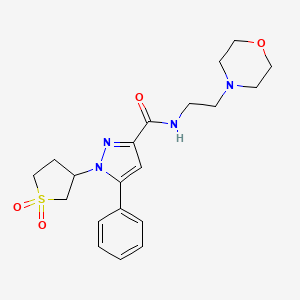 molecular formula C20H26N4O4S B6522805 1-(1,1-dioxo-1lambda6-thiolan-3-yl)-N-[2-(morpholin-4-yl)ethyl]-5-phenyl-1H-pyrazole-3-carboxamide CAS No. 942678-43-5