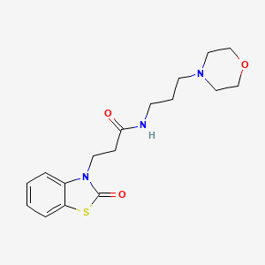 molecular formula C17H23N3O3S B6522862 N-[3-(morpholin-4-yl)propyl]-3-(2-oxo-2,3-dihydro-1,3-benzothiazol-3-yl)propanamide CAS No. 862827-78-9