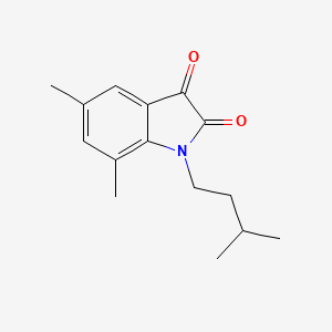 molecular formula C15H19NO2 B6522872 5,7-dimethyl-1-(3-methylbutyl)-2,3-dihydro-1H-indole-2,3-dione CAS No. 951899-16-4