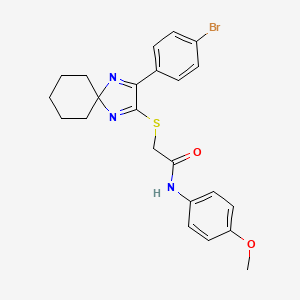 2-{[3-(4-bromophenyl)-1,4-diazaspiro[4.5]deca-1,3-dien-2-yl]sulfanyl}-N-(4-methoxyphenyl)acetamide