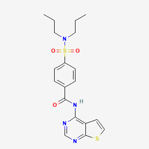 molecular formula C19H22N4O3S2 B6522910 4-(dipropylsulfamoyl)-N-{thieno[2,3-d]pyrimidin-4-yl}benzamide CAS No. 1004052-72-5