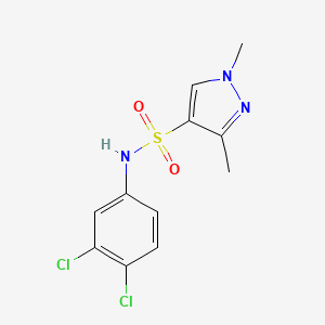 molecular formula C11H11Cl2N3O2S B6522936 N-(3,4-dichlorophenyl)-1,3-dimethyl-1H-pyrazole-4-sulfonamide CAS No. 1006243-65-7