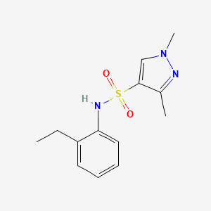 molecular formula C13H17N3O2S B6522944 N-(2-ethylphenyl)-1,3-dimethyl-1H-pyrazole-4-sulfonamide CAS No. 1006144-31-5