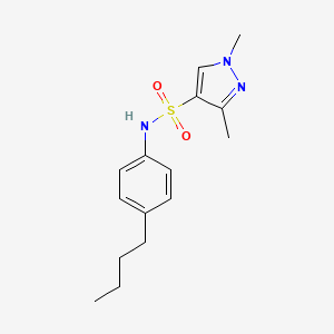molecular formula C15H21N3O2S B6522946 N-(4-butylphenyl)-1,3-dimethyl-1H-pyrazole-4-sulfonamide CAS No. 1006204-93-8