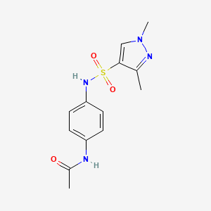 molecular formula C13H16N4O3S B6522950 N-[4-(1,3-dimethyl-1H-pyrazole-4-sulfonamido)phenyl]acetamide CAS No. 902657-31-2