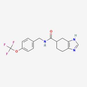 molecular formula C16H16F3N3O2 B6522976 N-{[4-(trifluoromethoxy)phenyl]methyl}-4,5,6,7-tetrahydro-1H-1,3-benzodiazole-5-carboxamide CAS No. 361393-66-0