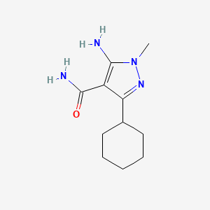 molecular formula C11H18N4O B6522992 5-amino-3-cyclohexyl-1-methyl-1H-pyrazole-4-carboxamide CAS No. 553672-06-3