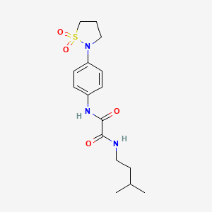 molecular formula C16H23N3O4S B6523043 N'-[4-(1,1-dioxo-1lambda6,2-thiazolidin-2-yl)phenyl]-N-(3-methylbutyl)ethanediamide CAS No. 1105205-29-5