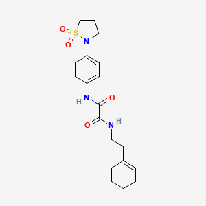 molecular formula C19H25N3O4S B6523045 N'-[2-(cyclohex-1-en-1-yl)ethyl]-N-[4-(1,1-dioxo-1lambda6,2-thiazolidin-2-yl)phenyl]ethanediamide CAS No. 1105205-69-3