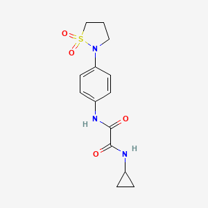 molecular formula C14H17N3O4S B6523050 N-cyclopropyl-N'-[4-(1,1-dioxo-1lambda6,2-thiazolidin-2-yl)phenyl]ethanediamide CAS No. 1105246-24-9