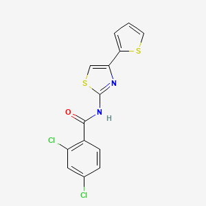 molecular formula C14H8Cl2N2OS2 B6523081 2,4-dichloro-N-[4-(thiophen-2-yl)-1,3-thiazol-2-yl]benzamide CAS No. 5914-15-8
