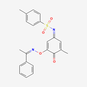 4-methyl-N-[(1Z)-3-methyl-4-oxo-5-{[(Z)-(1-phenylethylidene)amino]oxy}cyclohexa-2,5-dien-1-ylidene]benzene-1-sulfonamide