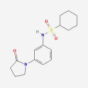 molecular formula C16H22N2O3S B6523135 N-[3-(2-oxopyrrolidin-1-yl)phenyl]cyclohexanesulfonamide CAS No. 952963-08-5