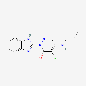 molecular formula C14H14ClN5O B6523138 2-(1H-1,3-benzodiazol-2-yl)-4-chloro-5-(propylamino)-2,3-dihydropyridazin-3-one CAS No. 883475-44-3
