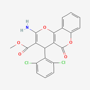 molecular formula C20H13Cl2NO5 B6523251 methyl 2-amino-4-(2,6-dichlorophenyl)-5-oxo-4H,5H-pyrano[3,2-c]chromene-3-carboxylate CAS No. 883511-10-2