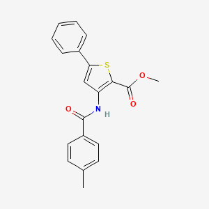 molecular formula C20H17NO3S B6523344 methyl 3-(4-methylbenzamido)-5-phenylthiophene-2-carboxylate CAS No. 477326-18-4