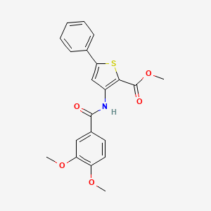 molecular formula C21H19NO5S B6523352 methyl 3-(3,4-dimethoxybenzamido)-5-phenylthiophene-2-carboxylate CAS No. 477326-51-5