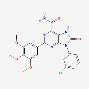 molecular formula C21H18ClN5O5 B6523357 9-(3-chlorophenyl)-8-oxo-2-(3,4,5-trimethoxyphenyl)-8,9-dihydro-7H-purine-6-carboxamide CAS No. 852452-82-5