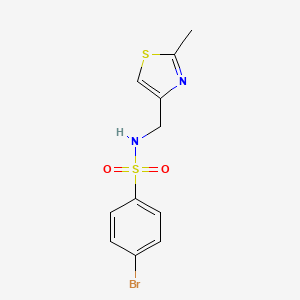 molecular formula C11H11BrN2O2S2 B6523373 4-bromo-N-[(2-methyl-1,3-thiazol-4-yl)methyl]benzene-1-sulfonamide CAS No. 852453-14-6