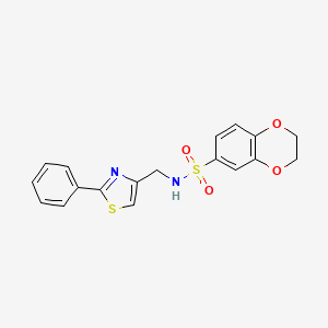 molecular formula C18H16N2O4S2 B6523389 N-[(2-phenyl-1,3-thiazol-4-yl)methyl]-2,3-dihydro-1,4-benzodioxine-6-sulfonamide CAS No. 863511-12-0
