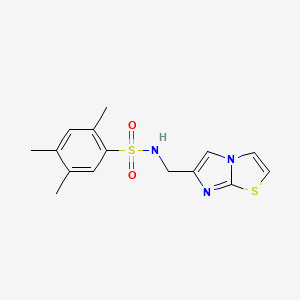 molecular formula C15H17N3O2S2 B6523407 N-({imidazo[2,1-b][1,3]thiazol-6-yl}methyl)-2,4,5-trimethylbenzene-1-sulfonamide CAS No. 852453-39-5