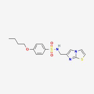 molecular formula C16H19N3O3S2 B6523424 4-butoxy-N-({imidazo[2,1-b][1,3]thiazol-6-yl}methyl)benzene-1-sulfonamide CAS No. 852453-48-6