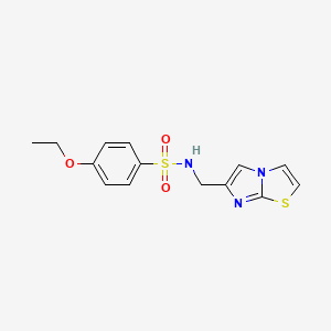 molecular formula C14H15N3O3S2 B6523430 4-ethoxy-N-({imidazo[2,1-b][1,3]thiazol-6-yl}methyl)benzene-1-sulfonamide CAS No. 852453-51-1