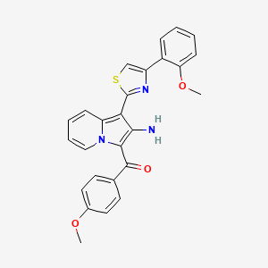 molecular formula C26H21N3O3S B6523437 3-(4-methoxybenzoyl)-1-[4-(2-methoxyphenyl)-1,3-thiazol-2-yl]indolizin-2-amine CAS No. 919054-16-3